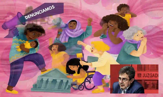 Composición con ayuda de la IA de imagen reivindicativa contra la justicia patriarcal