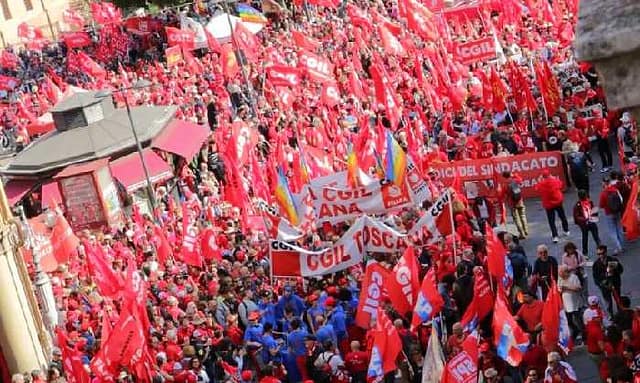 Manifestación demostrativa de la CGIL