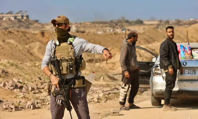 El puesto de control interno de Gaza será atendido por contratistas armados privados de EEUU.