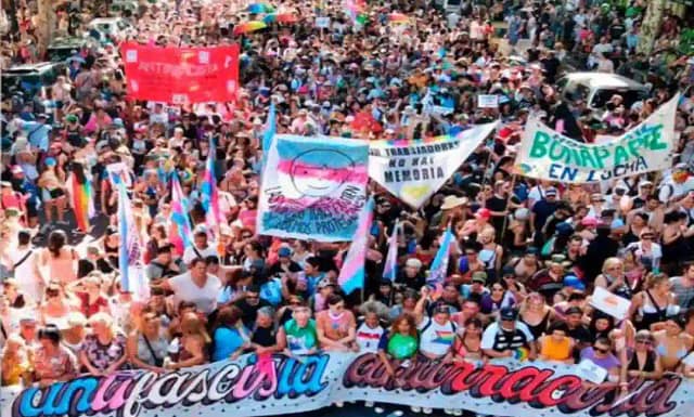 Manifestación antifascista del domingo en Argentina