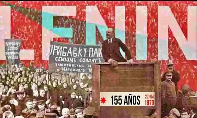 Composición de Lenin dirigiéndose a las masas