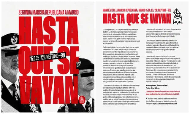 La Marcha Republicana del 15J llama a movilizarse por la paz, contra el rearme y el incremento de los gastos militares.