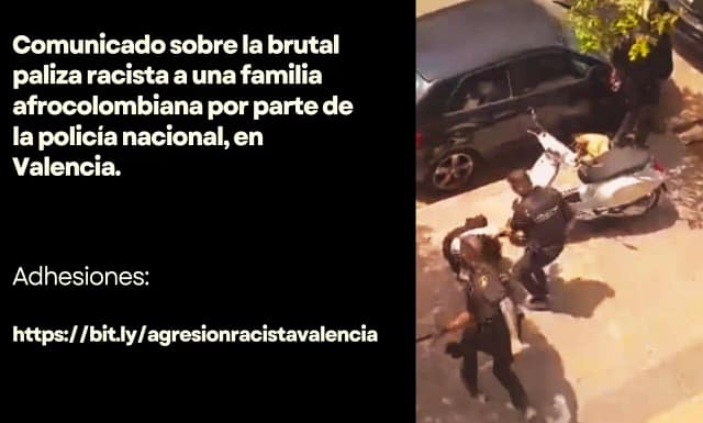 Cartel original de la recogida de firmas contra la brutalidad policial racista
