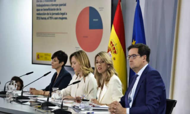 Rodríguez, Alegría, Díaz y López, este martes en La Moncloa.J.J. Guillén / EFE