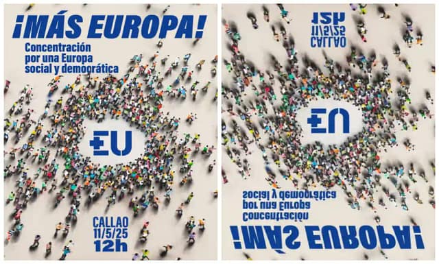 Cartel convocatoria por Europa el 11 de mayo