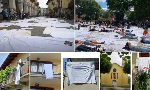 Palestina: gritar con una sábana blanca.