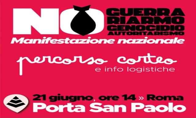 Cartel marcha en Italia del 21 junio