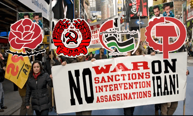 Comunistas iraníes, israelíes, palestinos y estadounidenses condenan la guerra de Netanyahu contra Irán.