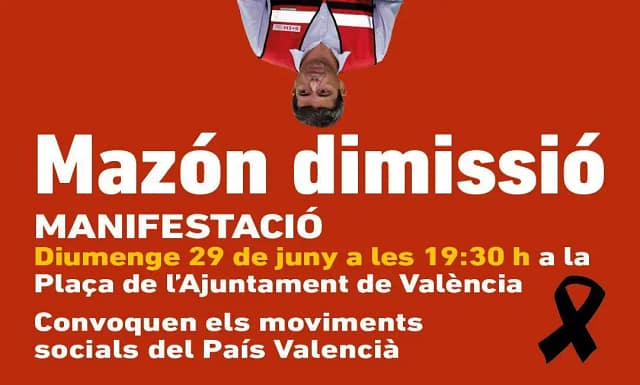 Cartel convocatoria 29 junio Mazón Dimisión