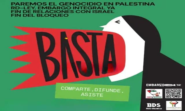 Cartel de la convocatoria de concentración por Palestina