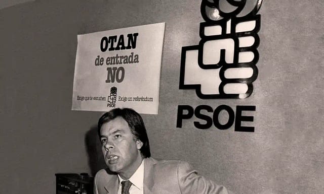 Felipe González en campaña sobre la entrada de España en la OTAN