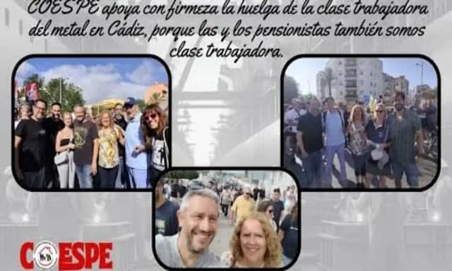 En COESPE somos del Metal. Solidaridad con trabajadores en huelga de Cádiz.