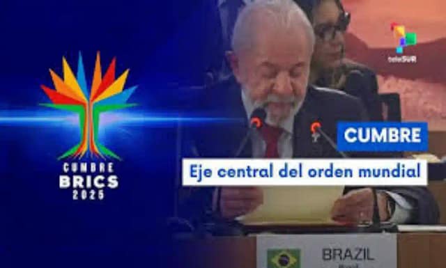 Cartel anunciador del congreso en Barasil de los BRICS