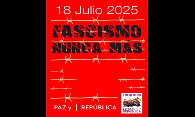 Cartel de la convocatoria fascismo nunca más