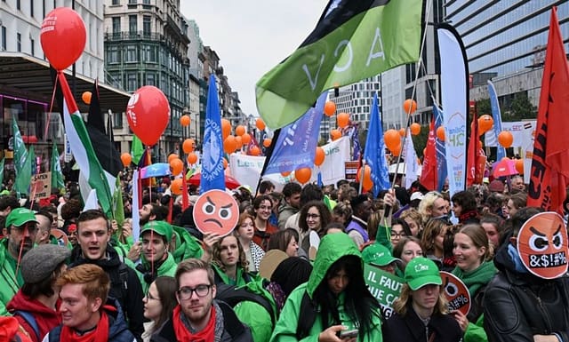 Huelga General en Bélgica contra el programa de austeridad del gobierno de coalición.