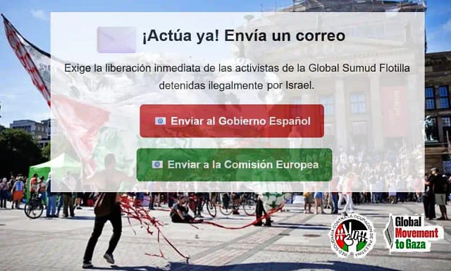 ¡Actúa ya! Libertad para la Flotilla. Firmas.