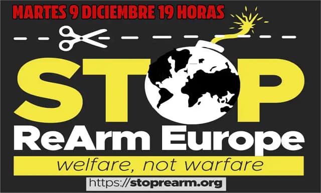Encuentro virtual Europeo Stop Rearm el martes 9 de Diciembre.