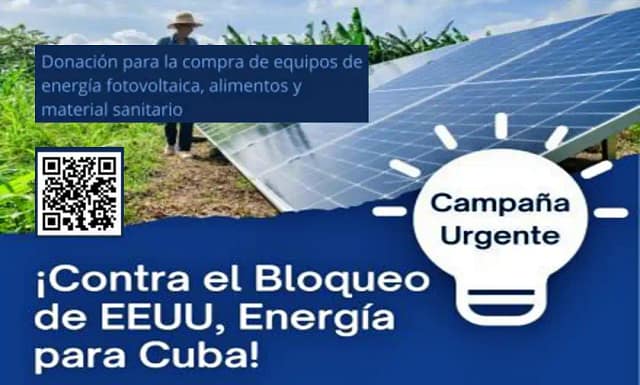 Campaña urgente: «Contra el Bloqueo de EEUU, Energía para Cuba».