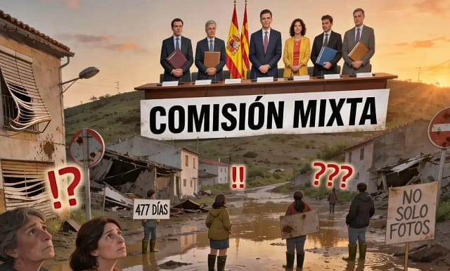 Comisión Mixta de la DANA: 477 días de espera para una mesa sin poder real.