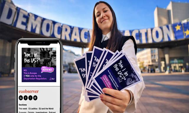 Contra las deportaciones estilo ICE en la UE. Di a tus  representantes que voten NO.