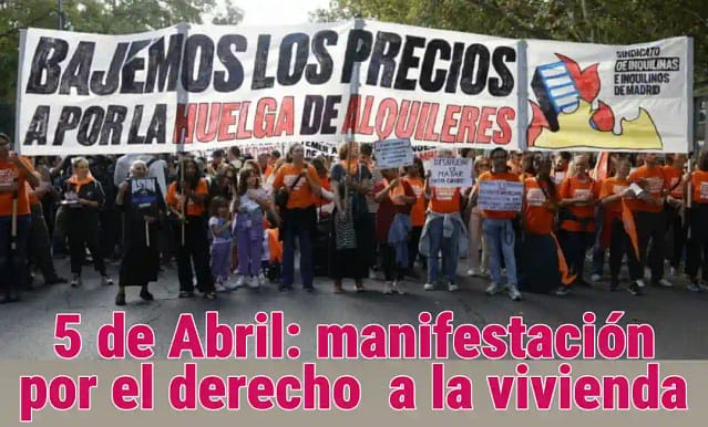 5 de abril, a las calles por el derecho a la vivienda.