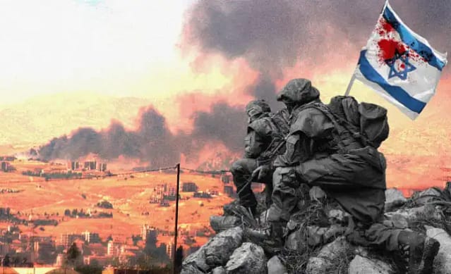 Foto de la invasión de tropas sionistas en el Líbano