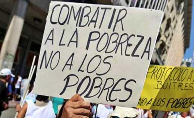 Foto de manifestación contra la pobreza