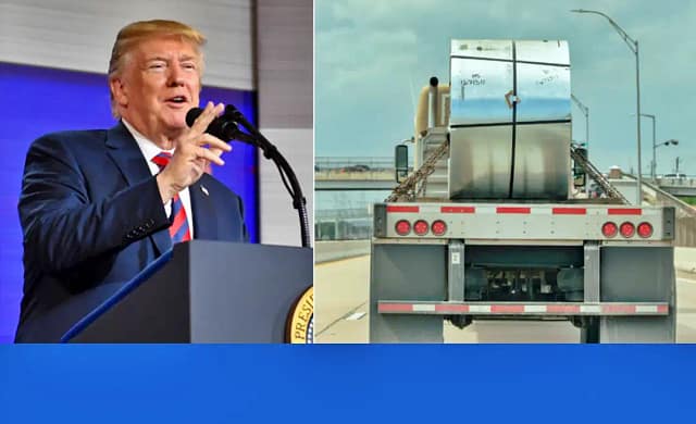 Composición Donald Trump y exportación metales