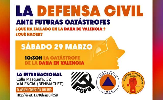 Cartel anunciador recortado de las Jornadas de Defensa Civil
