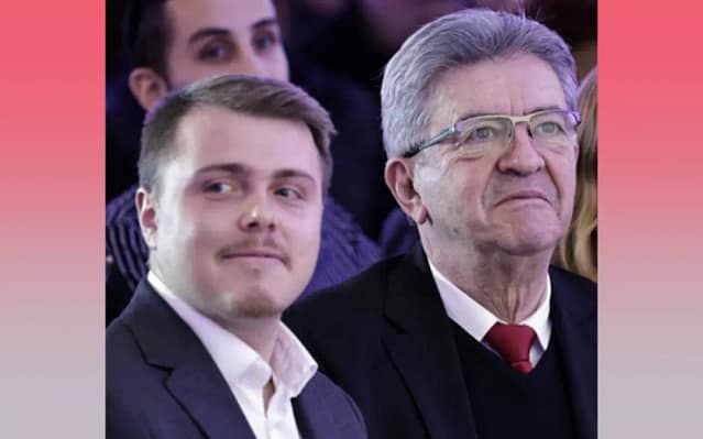 Comparecencia del candidato de LFI Boyard junto a Mélenchon.