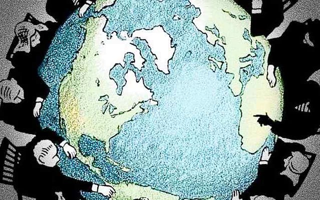 Dibujo de reparto del mundo