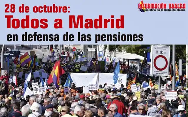 Cartel recordatorio de la convocatoria en Madrid del 28 de octubre