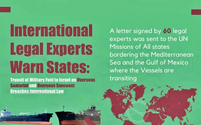 Juristas denuncian que el transporte de combustible militar para Israel es ilegal