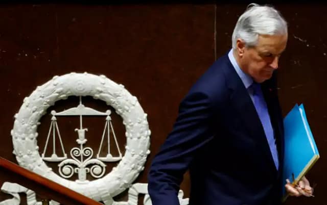 El primer ministro francés, Michel Barnier, después de pronunciar un discurso durante el debate sobre dos mociones de censura contra el Gobierno francés. © Reuters / Sarah Meyssonnier