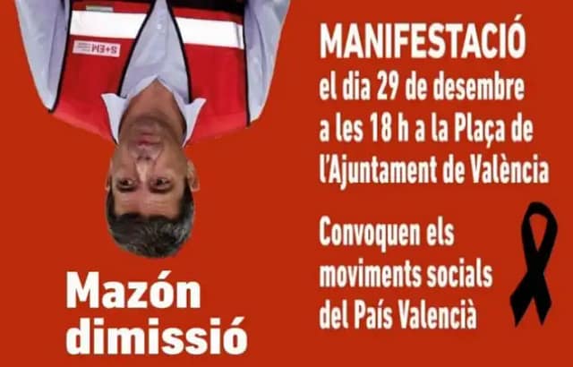 Cartel convocatoria manifestación 29 diciembre