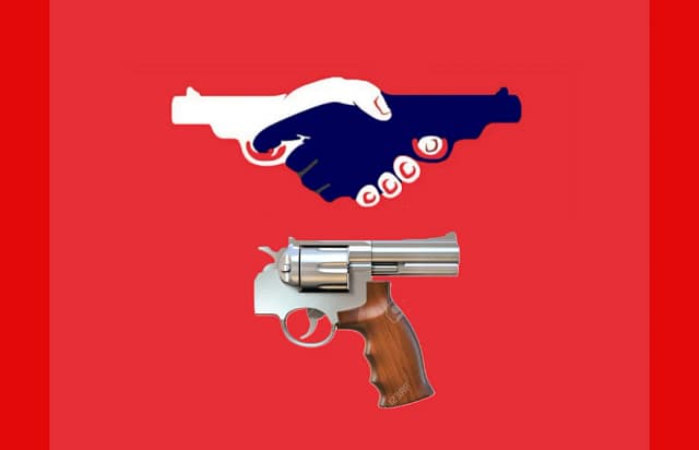 representación gráfica del concepto de fuego amigo