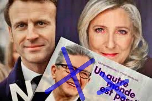 Composición fotográfica sobre el pacto Macron-Le Pen