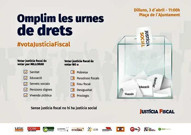 Cartel campaña Justicia Social en Valencia