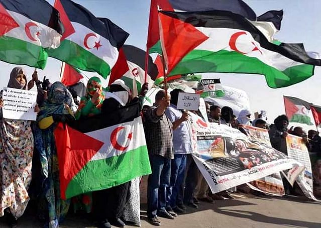Foto de manifestación de solidaridad con el pueblo saharaui