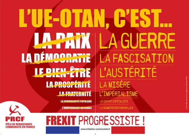 Cartel original de Iniciativa Comunista OTAN no UE tampoco