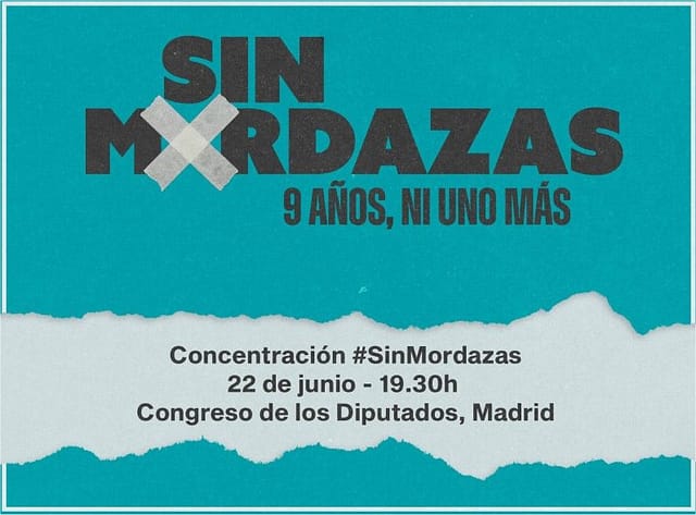 Cartel de la convocatoria contra la Ley Mordaza del 22 de junio