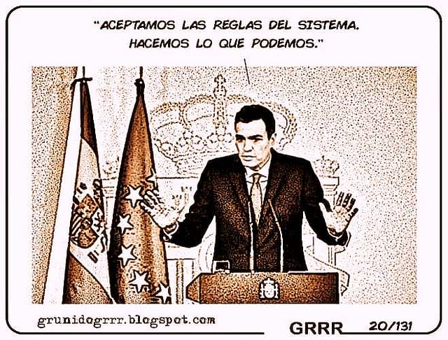 Composición de Pedro Sánchez defendiendo su gestión