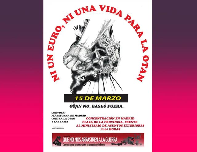 Cartel de la convocatoria OTAN del 15 de marzo
